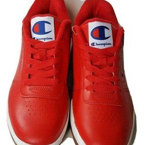 🆕Champion Men's Red Leather Court Classic Script Shoes Size 10.5 NWT